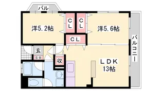 マンション外堀川【2階】の間取り