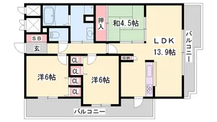 ドルチェグラン姫路駅前【4階】の間取り