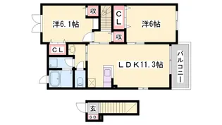 レジデンス池田【2階】の間取り