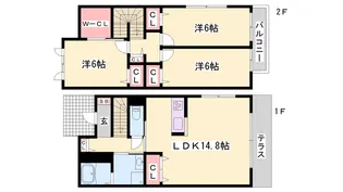 ローズコート書写【1号室】の間取り