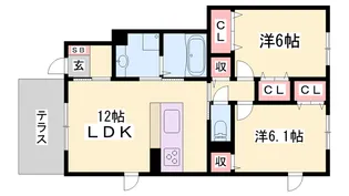 アバンツァート長砂【1階】の間取り