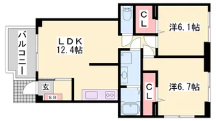 ココアガーデン【1階】の間取り