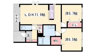 プロヌーブ砥堀【1階】の間取り