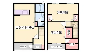 シャーメゾン阿成【1階】の間取り