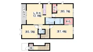シャーメゾン加生【A202号室】の間取り