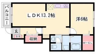 ボヌール・メゾン【1階】の間取り