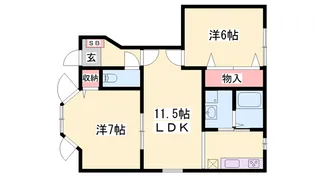 ソレアードガーデンⅠ【1階】の間取り