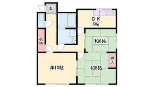田寺中村コーポ【1階】の間取り
