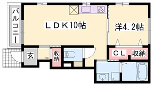 ヒロノハルカスA【1階】の間取り