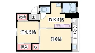 ビレッジハウス小坂【2-204号室】の間取り