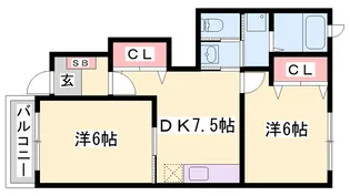 フラットワンB【1階】の間取り