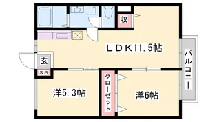 オートハイツⅡ【1階】の間取り