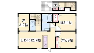 アリスティオB【B201号室】の間取り