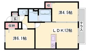 エコールKⅡ【1階】の間取り