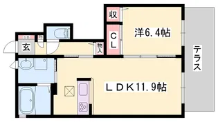 シャーメゾン八幡【1階】の間取り