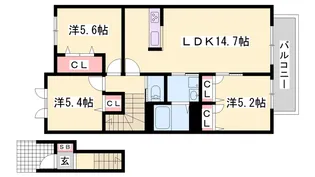 メゾン福渡 B棟【2階】の間取り