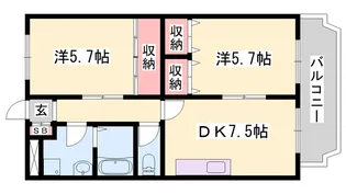 ドミール加佐【3階】の間取り