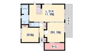 シャーメゾンアミノウチ【1階】の間取り