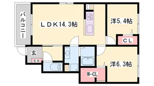 エクセル メゾン あすか【1階】の間取り