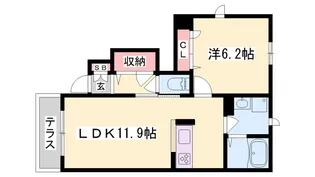 グランディオス【101号室】の間取り