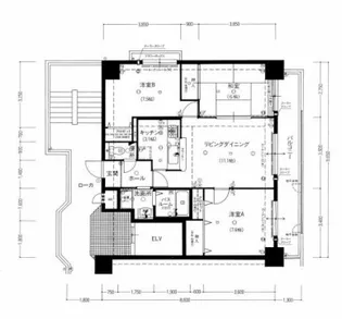 ロワイヤル栗山【703号室】の間取り