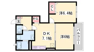 ピアチェーレ【B101号室】の間取り