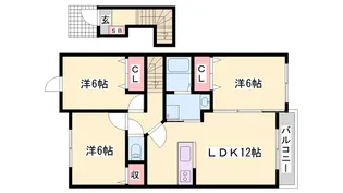 メゾンヌーヴェルⅠ【202号室】の間取り