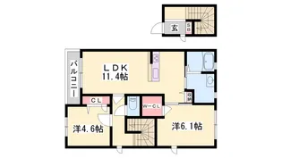 メゾンしばざくら【206号室】の間取り