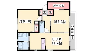 パストラル堂本【202号室】の間取り