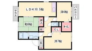セジュールヒルトップ【2階】の間取り