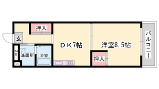 セルジュYS姫路【607号室】の間取り