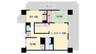 リベール姫路駅前Ⅱ【208号室】の間取り