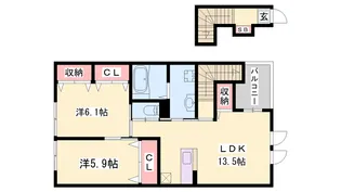 アジュールⅡ【2階】の間取り