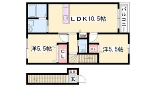フェリア山崎【C202号室】の間取り