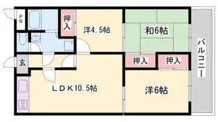 メゾンやすむろⅠ【2-B号室】の間取り
