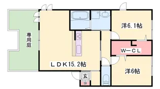 グランレーヴ壱番館【1階】の間取り