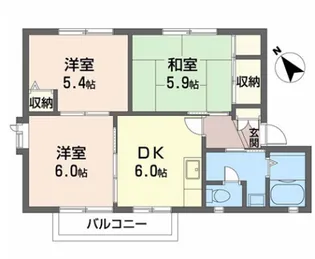 ディアス北条【E202号室】の間取り