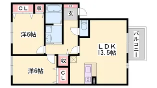 グランモア航A棟【1階】の間取り