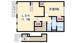 プロムナード大野【2階】の間取り