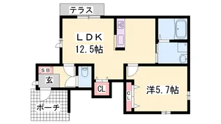 シャーメゾンリバージュ【1階】の間取り