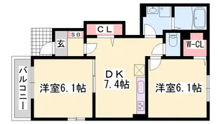 シン.シン.ハウスB【1階】の間取り