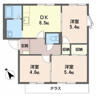マキハウスA・B【1階】の間取り