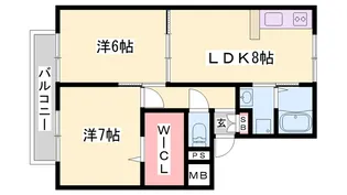 パークサイドツクダ【B201号室】の間取り