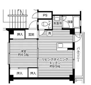 ビレッジハウス十王堂【1-401号室】の間取り