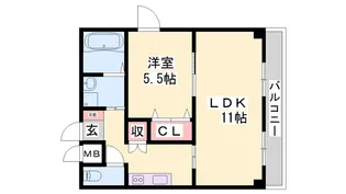 ベルフラワー嵐山【3階】の間取り