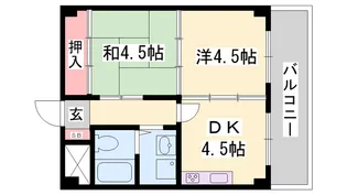 飾磨中村コーポ【2階】の間取り