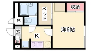 レオパレスサマールK【108号室】の間取り