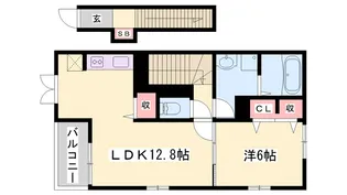 ラ・クレールメゾン【2階】の間取り
