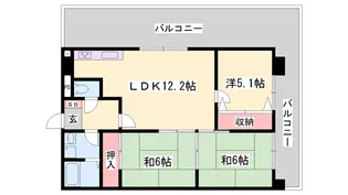 メゾンセルベイル【7階】の間取り