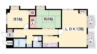 ロイヤルコーポ姫路北条【1階】の間取り